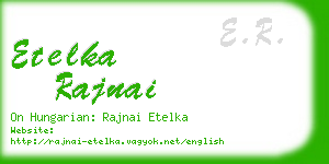 etelka rajnai business card